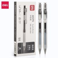 DELI Retractable Gel Ink Pens Black Blue Bullet Tip Office Writing Pen 0.5 mm Replaceable Refills School Supplies