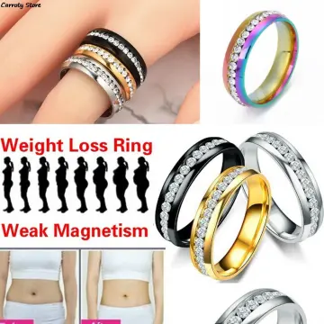Women Weight Loss Wide Stainless Steel Magnetic Slimming Tools Rings Fitness