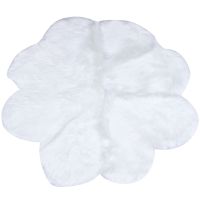 Flower Shape Solid Faux Fur Carpet Imitation Artificial Sheepskin Wool Floor Rug Shaggy Area Carpets for Living Room Bedroom