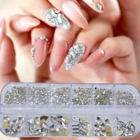 780pcs/Box Clear Nail Art Flat Back Crystal Rhinestones and Shapes Dazzling Diamonds Strass Manicure Tip 3D Decoration