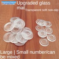 hotx【DT】 Glass slip gasket furniture glass tabletop insulation sucker transparent silicone rubber tea pad