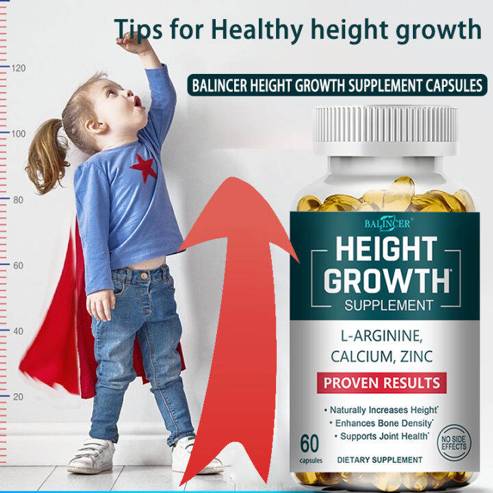Calcium, Vitamin D3 Height Growth Bone Strength & Density Support