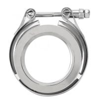 V-Band Clamp Kit 51mm/57mm/63mm Stainless Steel V-Band Clamp with Flange for Auto Exhaust Pipe Automobiles