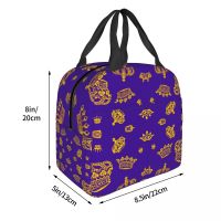 Cartoon Crowns Portable Insulated Oxford Lunch Bag Reusable Lunch Lunch Organizer Thermal Cooler Tote Bag