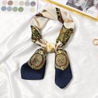 【YF】 Fashion Imitation Silk Scarf Womens Handkerchief Printing Girls Square Head Small Neck  Female Handbag Accessories