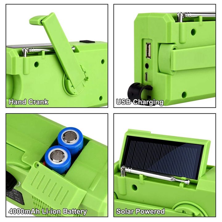 solar-power-emergency-am-fm-radio-outdoor-hand-crank-generator-4000mah-with-flashlight-phone-charger