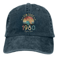 【Vintage cowboy hat】 2024 New Style Denim Cap Vintage 1980 Made In 1980 40Th Birthday 40 Years Old Hip-Hop Style Cotton Caps 8785
