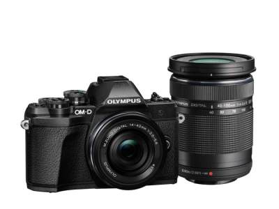 กล้องดิจิตอล DSLR ถอดเปลี่ยนเลนส์ จอปรับองศา มีไฟแฟลชในตัว Olympus OM-D E-M10 Mark II Kit 14-42 mm + OLYMPUS DG E 40-150 MM. F/4-5.6