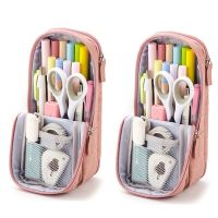 ANGOO Pen Bag Two Layer Foldable Phone Holder for Stationery School