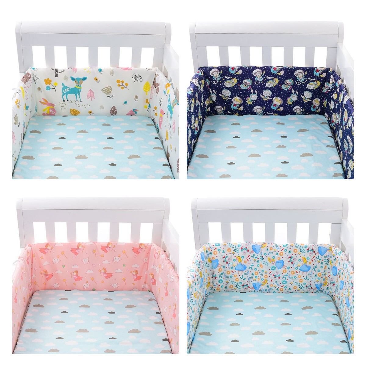 MEEY Cot Bumper Baby Bed Pillow Baby cot Bumper Bed Snake Bumper Edge Protection Cotton for Baby Bed Blanket Cushion Color : A, Size : 200CM 