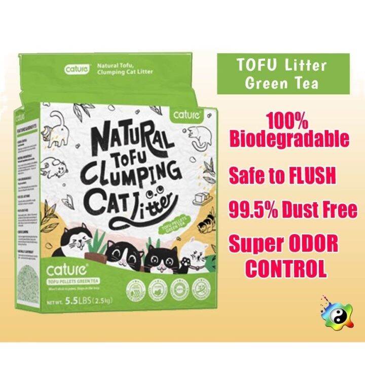 CATURE Natural TOFU Clumping CAT LITTER (GREEN TEA) 6L deodorization