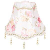 European Lampshade Fabric Small Light Fixture Accessory Tassel Bead Cloth Cover Style Table