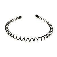 1 pc Non Slip Unisex Black Metal Spiral Wave Headband Men Women Flexible Sports Hair Band Hair Accessories