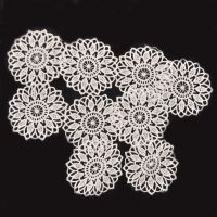 [HOT!] 30Pcs 45mm Round Flower white lace Ribbon Applique Mesh Trimming For sewing Guipure Lace Fabric party Garment Decor C1139