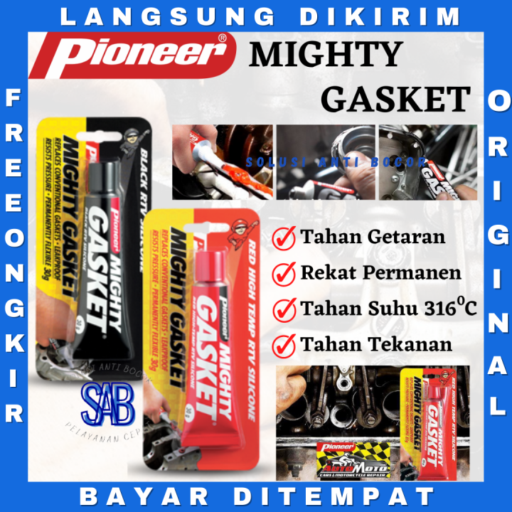 Lem Besi Tahan Panas 300C Pioneer Mighty Gasket Lem Mesin Radiator