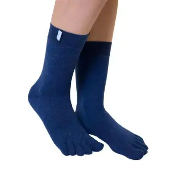 TOETOE Essential Everyday Black Cotton Trainer Five Finger Running Toe  Socks NEW