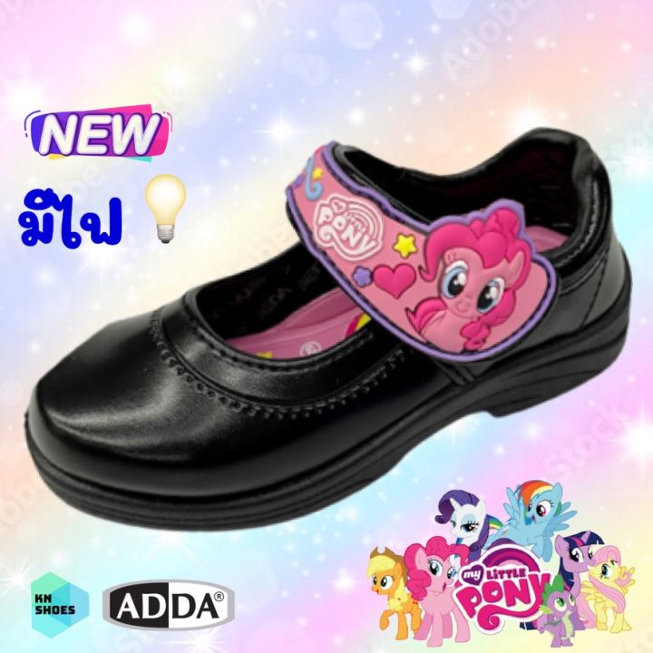 ADDA pony รองเท้านักเรียนหนังดำโพนี่ รองเท้านักเรียนเด็กอนุบาลหญิง รุ่น 41C16