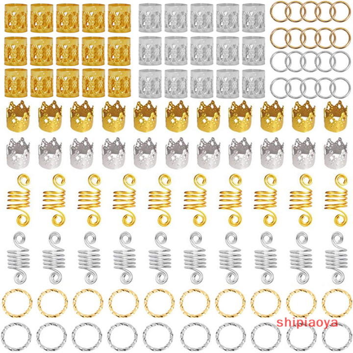 shipiaoya-ชุดลูกปัดถักเปียเดรดล็อกถักผมอุปกรณ์ต่อผม110ชิ้นใหม่