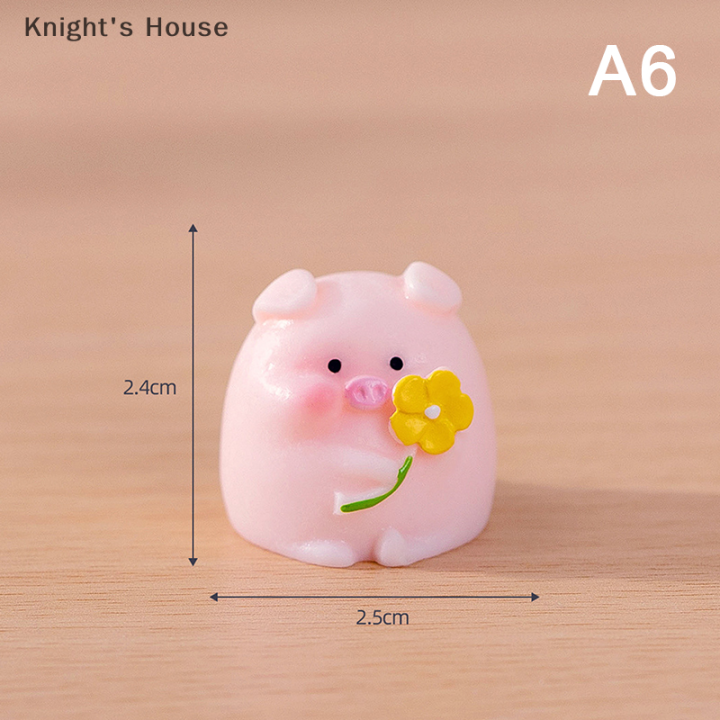 knights-house-รูปปั้นตัวการ์ตูนน่ารักรูปปั้นหมูขนาดเล็กเครื่องประดับเรซิ่นภูมิทัศน์ขนาดเล็กสำหรับตกแต่งบ้านห้องสัตว์น่ารักเครื่องประดับรถ