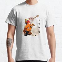 Flcl Haruko On Vespa R Flowers T Shirt Gift Harajuku Ulzzang T-Shirt Round Neck 100% Cotton Trend Tops Summer Men And New