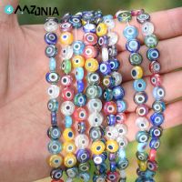 6 8 10mm Colorful AB Evil Eye Liuli Beads Handmade Loose Spacer Beads For Jewelry Making DIY Bracelet Necklace Supplies