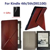 Cover for Kindle 4th 2011 D01100 Light Luxury E-book Leather Case K4 K4S K4B Intelligent Magnetic Fall Protection CaseCases Covers