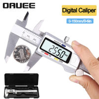 Oauee Digital Caliper Electronic Vernier Caliper With LCD Display Stainless Steel Micrometer Ruler Measuring Tool 6 Inch 0-150mm