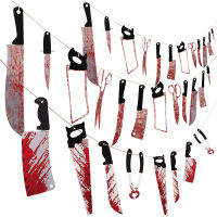 Scary Bloody Knives Blades Hanging Banner Flag Haunted House Halloween Decor