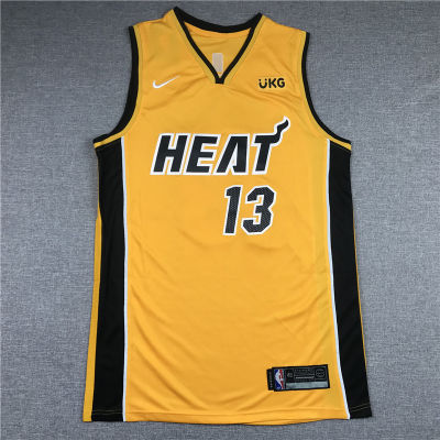 Ready Stock Shot Goods Mens 13 Bam Adebayo Miami Heat Basketball 2020/21Swingman Jersey - Yellow