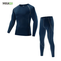 WOSAWE Autumn No Fleece Underwear Men Cycling Base Layer Long Compression Underwear Man Bicycle Running Bike Sport Clothes