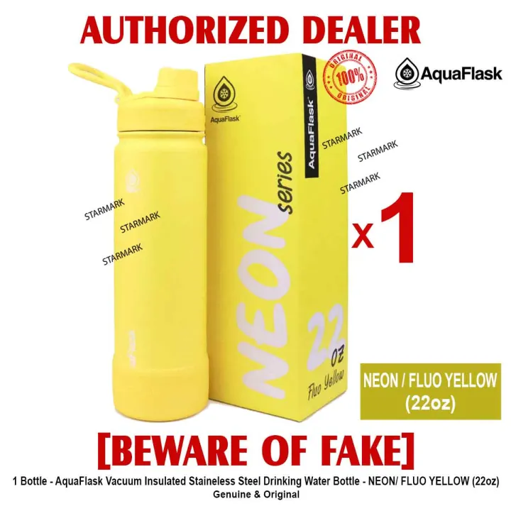 Insulated Water Bottle Stainless Steel Yellow 500 ml Neon 200209