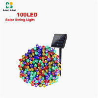 Lanlan Lampu Hias เส้นพลังแสงอาทิตย์100led ไฟกลางแจ้งกันน้ำนางฟ้ากับอุปกรณ์ตกแต่งสวนแผงแสงอาทิตย์สำหรับ