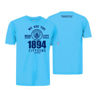 เสื้อคอกลมคอตตอน Manchester City รุ่น MCFC-MT017 สีฟ้า