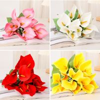 hot【cw】 7 Heads/Bouquet Artificial Silk Calla Fake Wedding Decoration Office Outdoor Garden