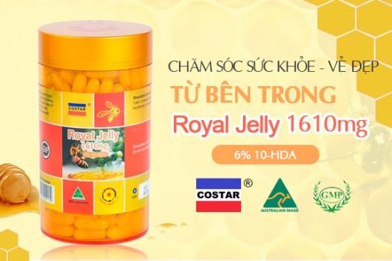 Thực phẩm chức năng viên uống sữa ong chúa costar royal jelly 1610mg 6% 10 - ảnh sản phẩm 7