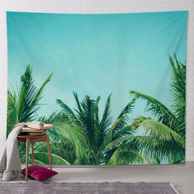 Summer tropical coconut tree landscape tapestry living room background cloth home decoration