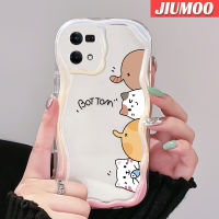 เคส JIUMOO สำหรับ OPPO Reno 7 4G Reno 8 4G F21 Pro Reno 4 Pro Reno 6เคสเนื้อครีมลายบอทเคสนิ่มกันกระแทกเคสโทรศัพท์โปร่งใส TPU เจลป้องกันการตกหล่นซิลิกาแบบใสฝาครอบป้องกันเลนส์กล้องถ่ายรูป