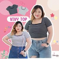 ?JuBu JuBu? Vivy Top เสื้อครอป เสื้อสาวอวบ ผ้าร่องลายริ้ว พร้อมส่ง #507