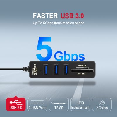 Universal Mini USB Hub 2.0 High Speed USB Splitter 3 Port Hub dengan TF SD Card Reader 6 Port 2.0 hab Adaptor untuk PC Aksesoris