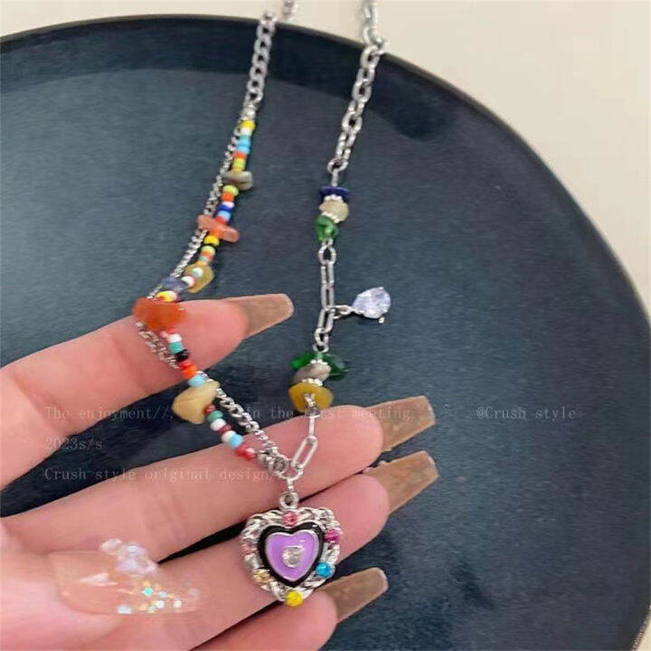 spicy-girl-fashion-accessory-unique-necklace-for-girls-y2k-fashion-accessory-zircon-pendant-necklace-heart-shaped-necklace