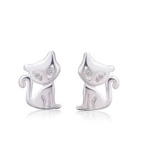 Fashion Hypoallergenic Animals Cute Cat Stud Earring for Women Girl Wedding Party Jewelry Brincos A188
