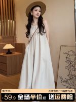 Genuine Uniqlo High-end 2023 New French Sleeveless Halter Dress Womens Summer Seaside Vacation Fairy Long Dress Beach Dress