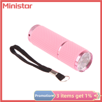 Ministar แผ่นเรืองแสงไฟฉายสีม่วงอัลตร้า9ไฟฉาย UV LED 1ชิ้นสำหรับการรักษากาวเรซินอีพ็อกซี่กาวเครื่องมือทำเครื่องประดับ DIY