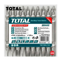 Total ดอกไขควง ปากแบน + ปากแฉก (10 ชิ้นชุด) รุ่น TAC16HL133 / TACIM16HL133 ( Screwdriver Bits ) ดอกไขควงลม เครื่องมือพ่อ