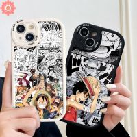 shuohaa124 เคสโทรศัพท์มือถือ Tpu นิ่ม ปิดด้านหลัง ลายการ์ตูนอนิเมะ One Piece Luffy น่ารัก อินเทรนด์ สําหรับ iPhone 7 8 plus XR 14 11 12 13 Pro Max 6 6s XS Max X SE 2020