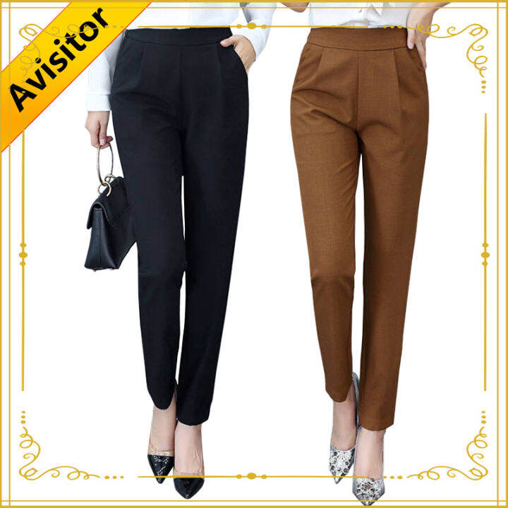 Aviitor women harem pants high waist pockets solid formal business work