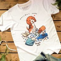 Beagle " w e l c o m e  H o m e " T-shirt  เสื้อยืด ลายน้องหมา บีเกิลS-5XL