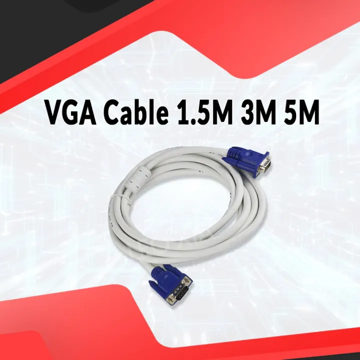 【Cash sa paghahatid】 VGA to VGA Cable Connector 1.5M 3M 5M Lazada PH
