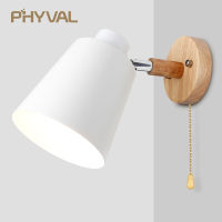 Wall Lamps With Switch Bedside Wall Light Modern Wall Sconce Nordic For Bedroom Macaroon 6 Color Steering Head E27 85-285V