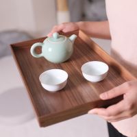 [COD] tray tea cup water set rectangular black walnut living room hotel desktop storage